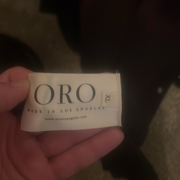 ORO Los Angeles long sleeve button up red and black plaid faded to black. - Picture 4 of 5